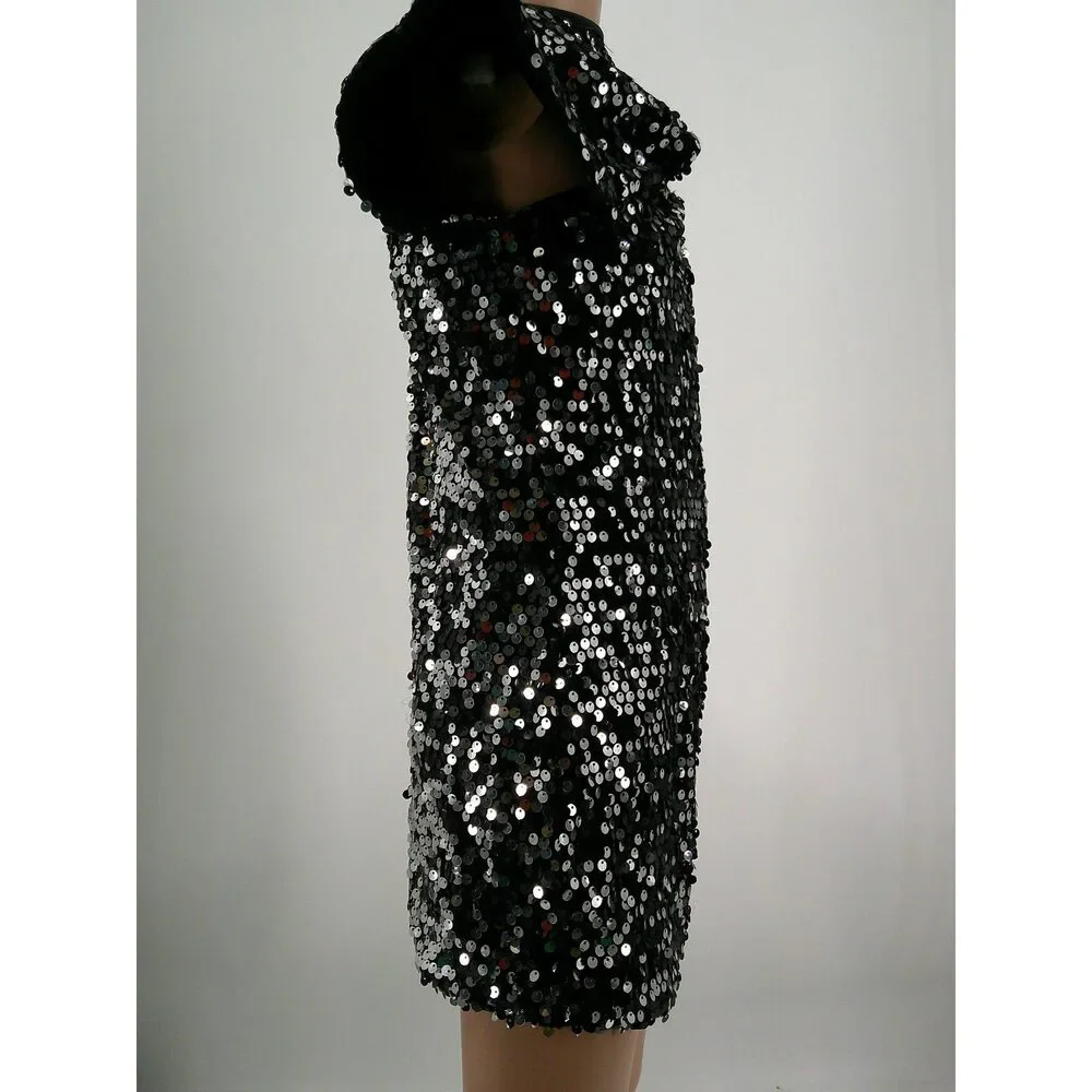 Pre-Owned Dance Costume Kelle  Large Child Black Sparkle Jazz Sequins